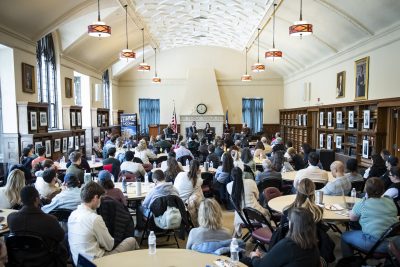 A Law School Roundtable featuring Professors Jon Bauer, Anya Bernstein, Kiel Brennan-Marquez, and Susan Schmeiser discussing the most important legal issues surrounding President Trump’s executive orders. Associate Dean Anne Dailey moderated the discussion.