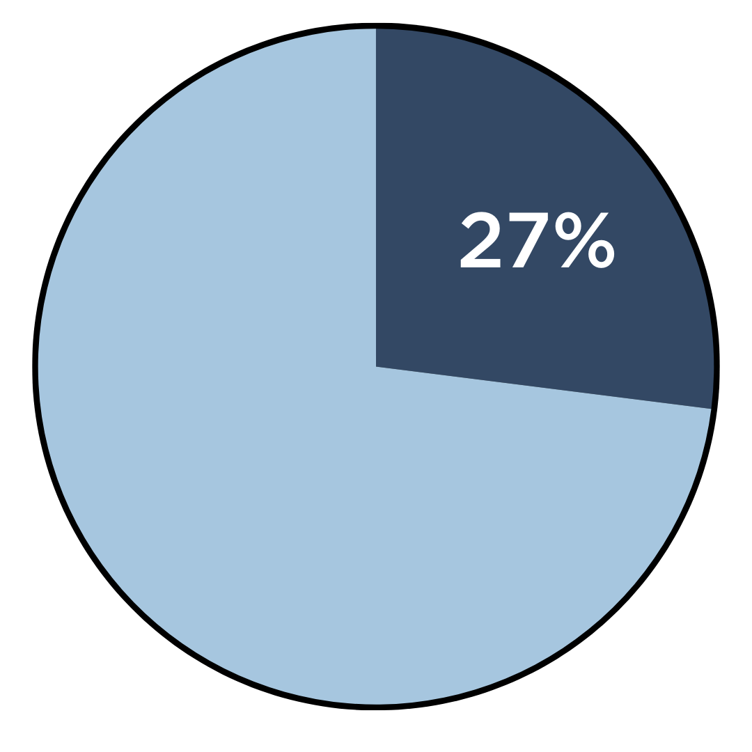 pie chart: 27%