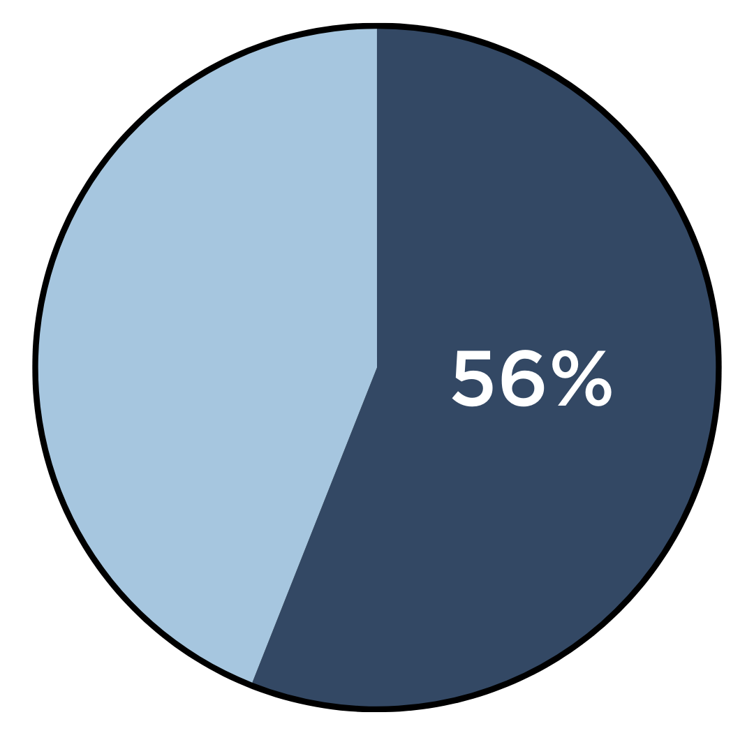 pie chart: 56%